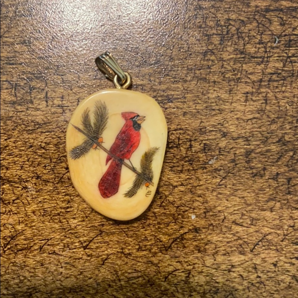 Cardinal necklace pendant.